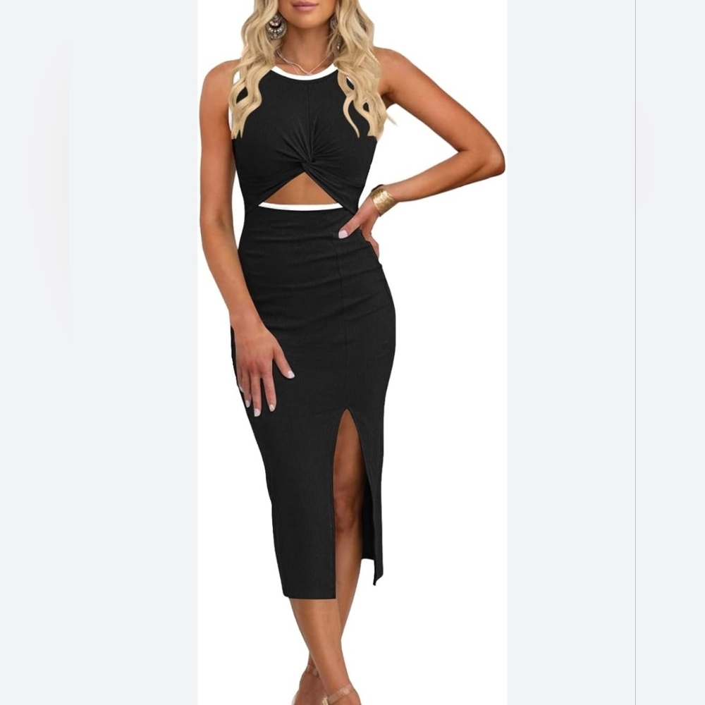 Black Cutout Midi Dress